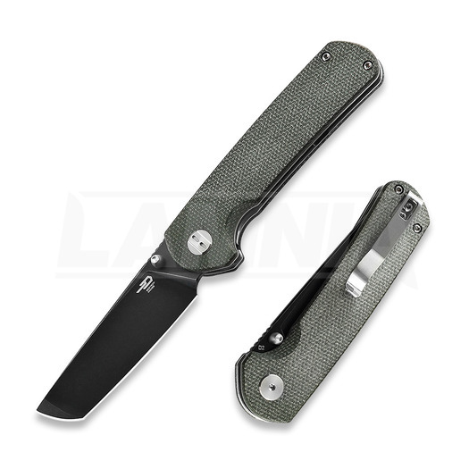 Bestech Sledgehammer - Blackwash - Micarta 접이식 나이프, 초록
