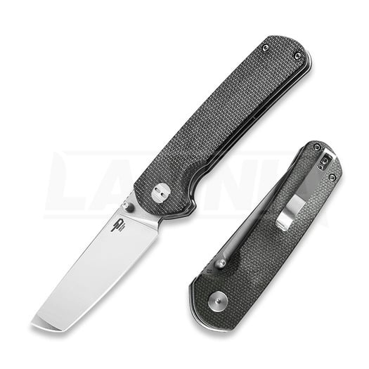 Nóż składany Bestech Sledgehammer - Satin + Stonewash - Micarta, czarny