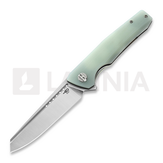 Bestech Slyther - Stonewash + Satin - G10, jade