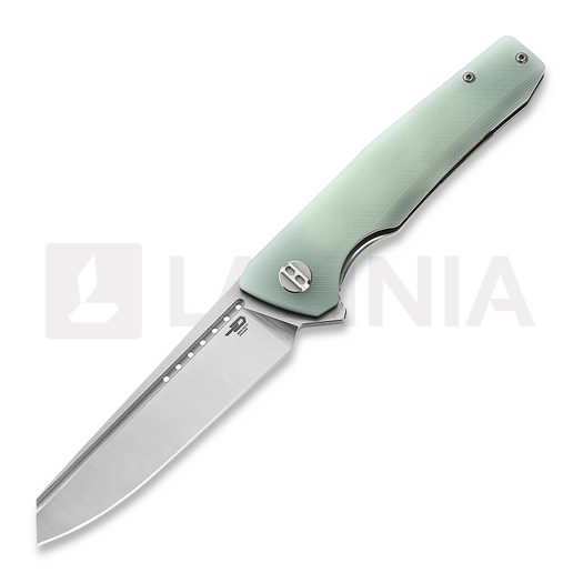 Bestech Slyther - Stonewash + Satin - G10, jade