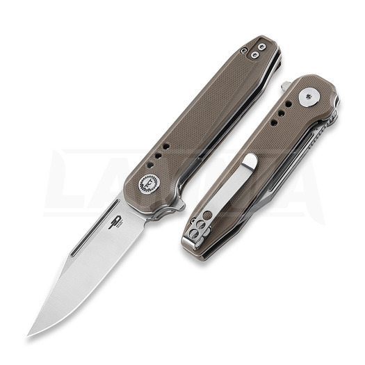Nóż składany Bestech Syntax - Satin + Stonewash - G10, beige