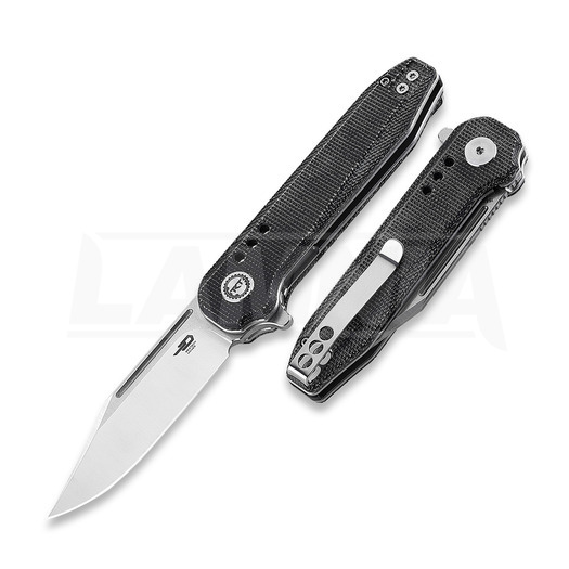 Liigendnuga Bestech Syntax - Satin + Stonewash - Micarta, must