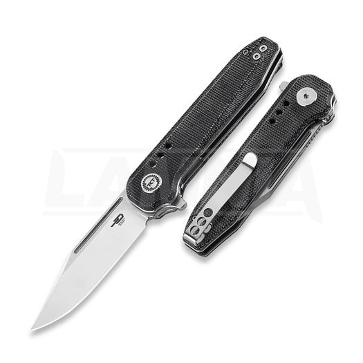 Сгъваем нож Bestech Syntax - Satin + Stonewash - Micarta, черен