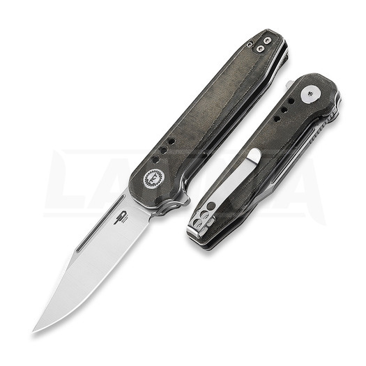 Nóż składany Bestech Syntax - Satin + Stonewash - Micarta, zielona
