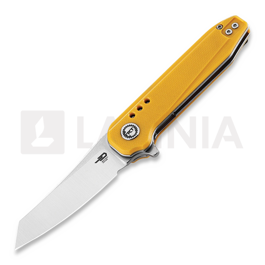 Navaja Bestech Syntax - Stonewash + Satin - G10, amarillo
