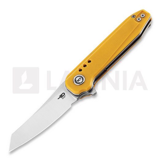 Bestech Syntax - Stonewash + Satin - G10 összecsukható kés, sárga
