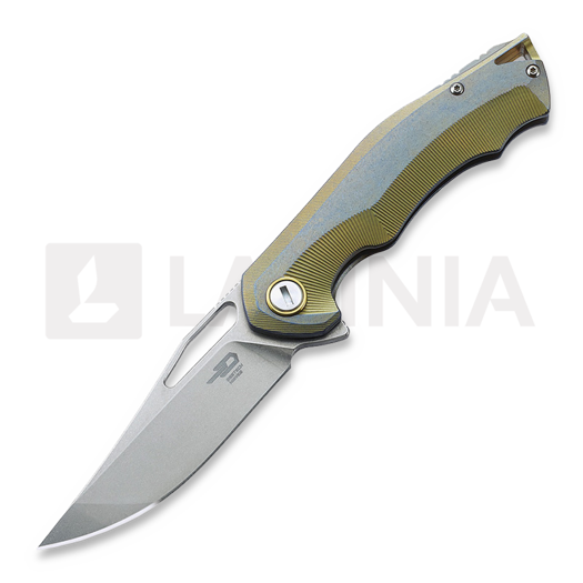 Navalha Bestech Tercel - Stonewash - Titanium, retro gold