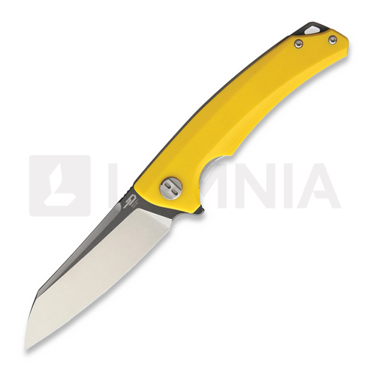 Bestech Texel - Grey + Satin - G10 kääntöveitsi, keltainen