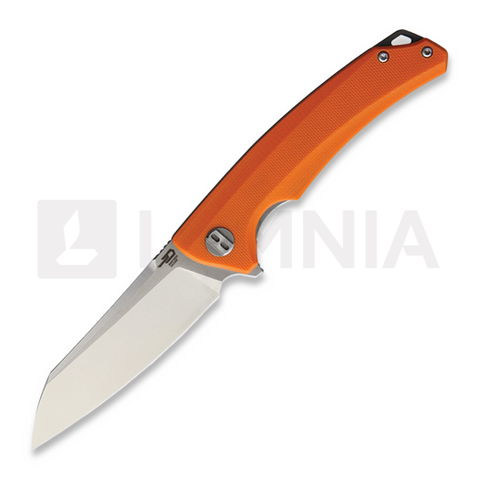 Bestech Texel - Stonewash + Satin - G10 foldekniv, oransje