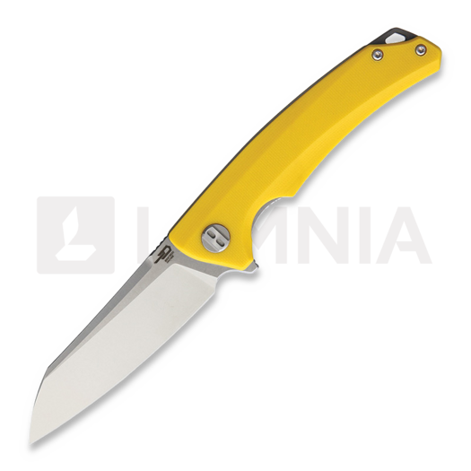 Bestech Texel - Stonewash + Satin - G10 sulankstomas peilis, geltona