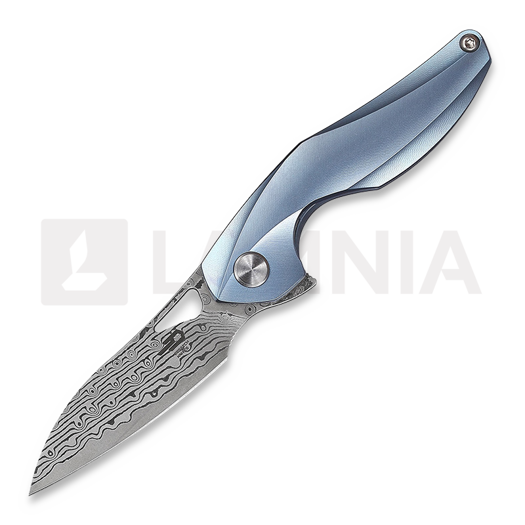 Bestech The Reticulan - Damascus - Titanium 접이식 나이프, 파랑
