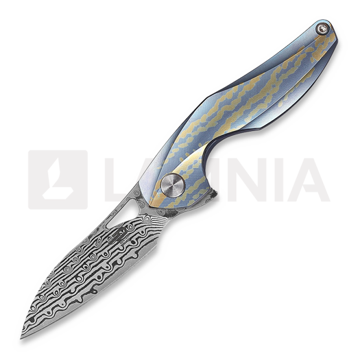 Navalha Bestech The Reticulan - Damascus - Titanium, colorful