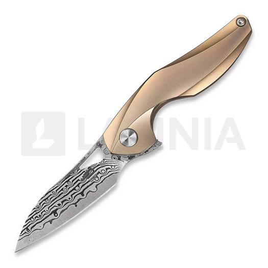 Nóż składany Bestech The Reticulan - Damascus - Titanium, gold