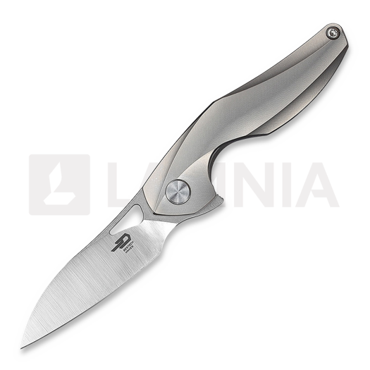 Nóż składany Bestech The Reticulan - Stonewash + Satin - Titanium, szara