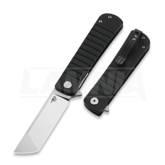 Bestech Titan - Satin + Stonewash - G10 접이식 나이프, 검정