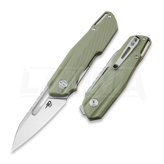 Складной нож Bestech Toddler - Satin + Stonewash - G10, оливковый