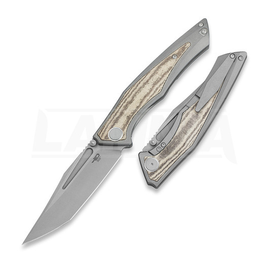Nóż składany Bestech Togatta - Blastwash - Titanium, Canvas Micarta, zielona