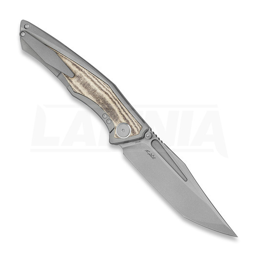 Bestech Togatta - Blastwash - Titanium sulankstomas peilis, Canvas Micarta, žalia