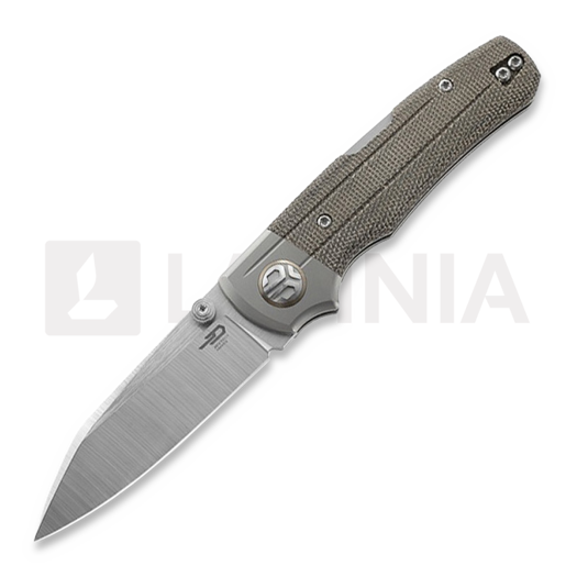 Bestech Tonic - Satin - Canvas Micarta 접이식 나이프, 초록