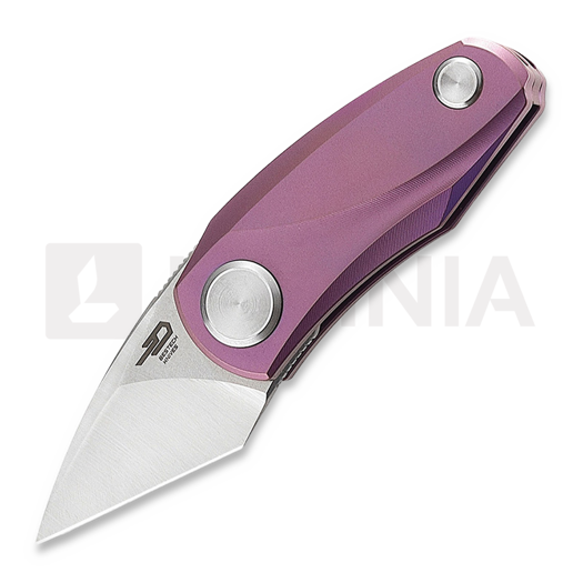Nóż składany Bestech Tulip DDB - Stonewash + Satin - Titanium, purpurowa