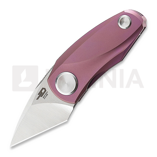 Nóż składany Bestech Tulip FL - Stonewash + Satin - Titanium, purpurowa