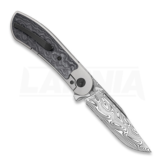 Bestech Vestige - Damasteel - Black Camo Fat Carbon sulankstomas peilis