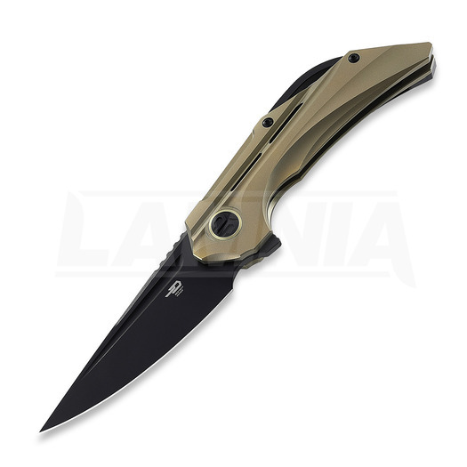 Bestech Vigil - Blackwash - Titanium kääntöveitsi, gold anodized