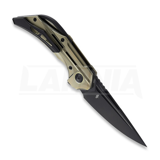 Bestech Vigil - Blackwash - Titanium sulankstomas peilis, gold anodized