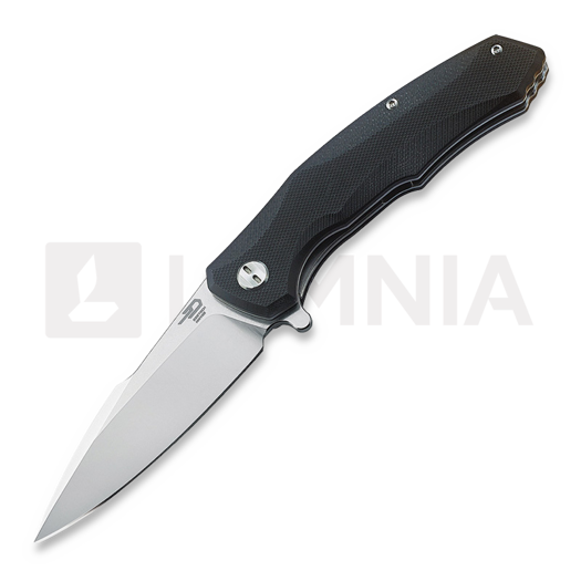 Bestech Warwolf - Stonewash + Satin - G10 foldekniv, sort