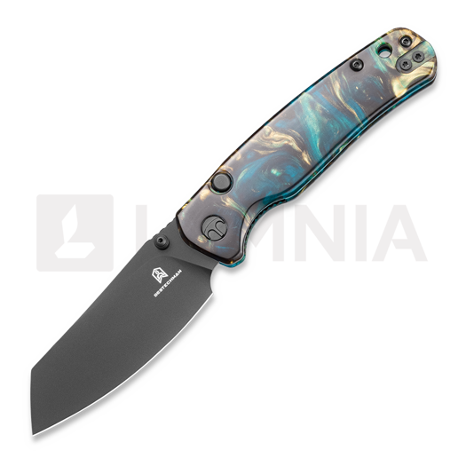 Bestechman Cicada TLL - PVD - Resin összecsukható kés, clear blue