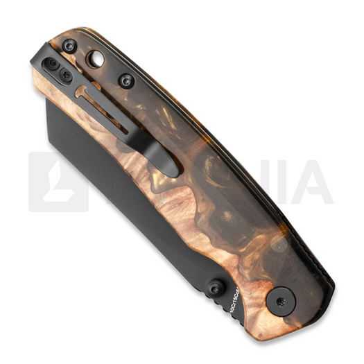 Briceag Bestechman Cicada TLL - PVD - Wood + Black & Gold Resin