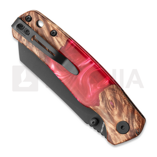 Coltello pieghevole Bestechman Cicada TLL - PVD - Wood + Red Resin