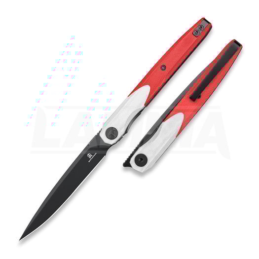 Navalha Bestechman Lanza - Blackwash - G10, branco, vermelho