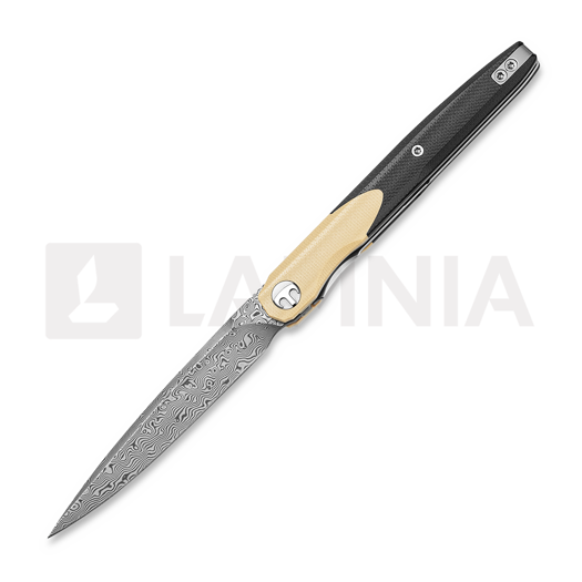 Bestechman Lanza - Damascus - G10 סכין מתקפלת, חום, שחור