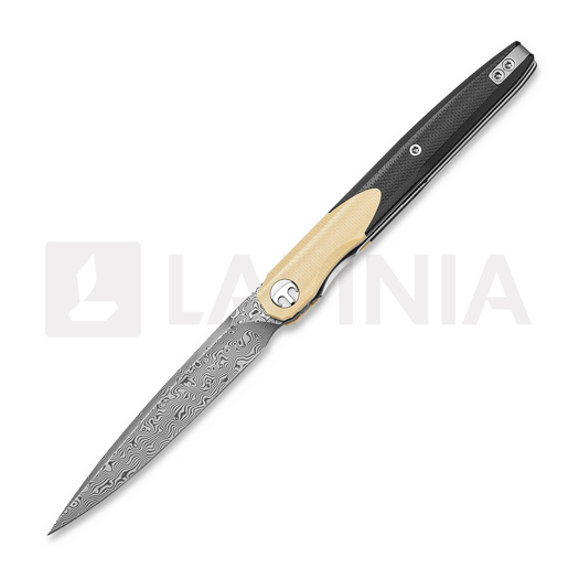 Bestechman Lanza - Damascus - G10 foldekniv, khaki, sort