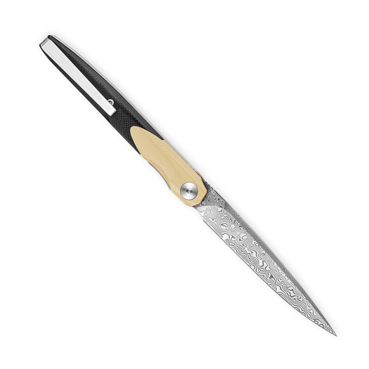 Bestechman Lanza - Damascus - G10 kääntöveitsi, khaki, musta