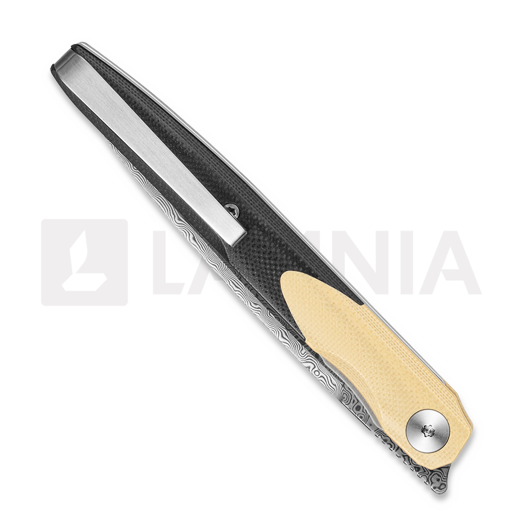 Bestechman Lanza - Damascus - G10 sulankstomas peilis, ruda, juoda