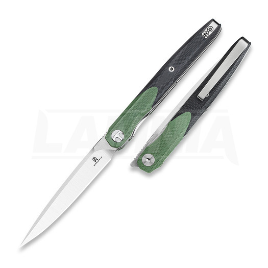 Nóż składany Bestechman Lanza - Satin + Stonewash - G10, zielona, czarny
