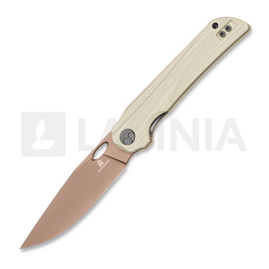 Bestechman Smuga - Gold PVD - G10 vouwmes, beige