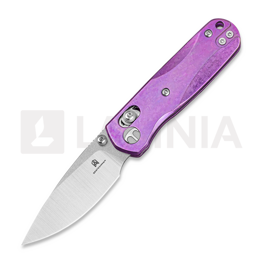 Bestechman Sprite - Stonewash + Satin - Crystallized Titanium 접이식 나이프, 자주