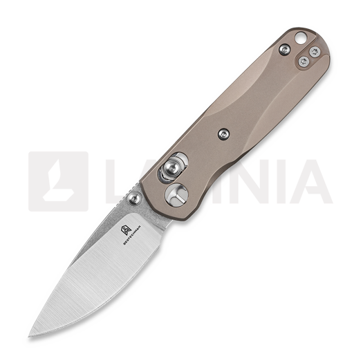Bestechman Sprite - Stonewash + Satin - Titanium 접이식 나이프, bronze