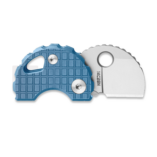 Bestechman Turtle - Beadblasted - Titanium Frag Pattern fällkniv, blå