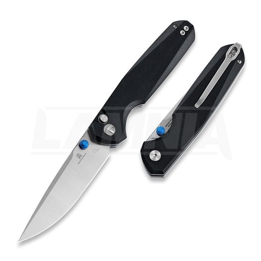 Bestechman Velix - Satin + Stonewash - G10 접이식 나이프, 검정