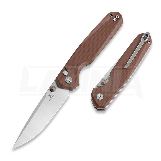 Zavírací nůž Bestechman Velix - Satin + Stonewash - G10, hnědá