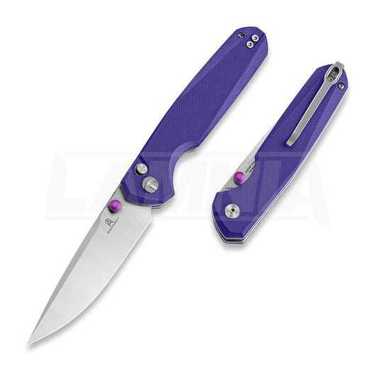 Nóż składany Bestechman Velix - Satin + Stonewash - G10, purpurowa