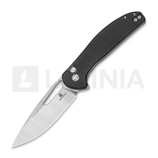 Bestechman Whalefin - Stonewash + Satin - G10 접이식 나이프, 검정
