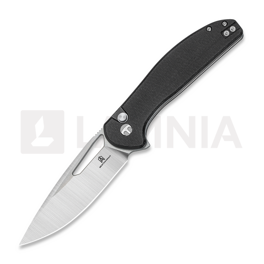 Bestechman Whalefin - Stonewash + Satin - G10 Taschenmesser, schwarz