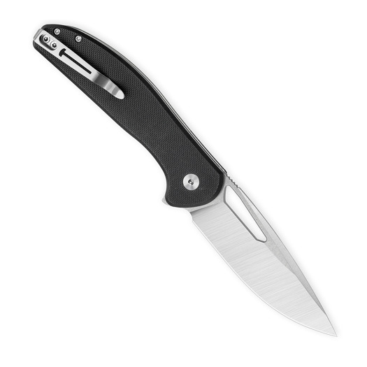 Bestechman Whalefin - Stonewash + Satin - G10 kääntöveitsi, musta