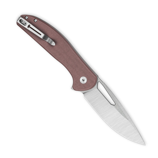 Bestechman Whalefin - Stonewash + Satin - G10 sulankstomas peilis, ruda