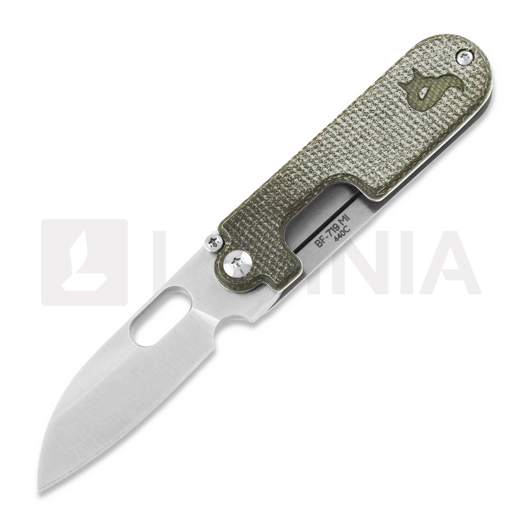 Navalha Black Fox Bean Gen 2, green canvas micarta